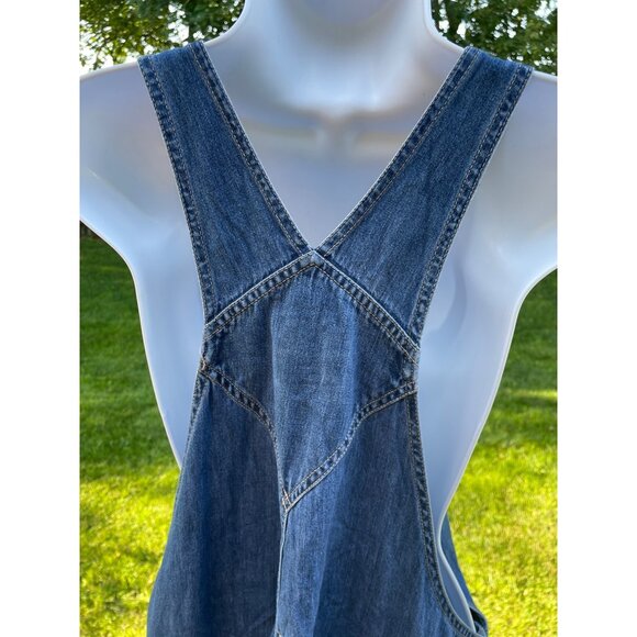 Gloria Vanderbilt Womens Denim Overalls Size L Blue Y2K Wide Leg Comfort Pockets - Picture 8 of 11